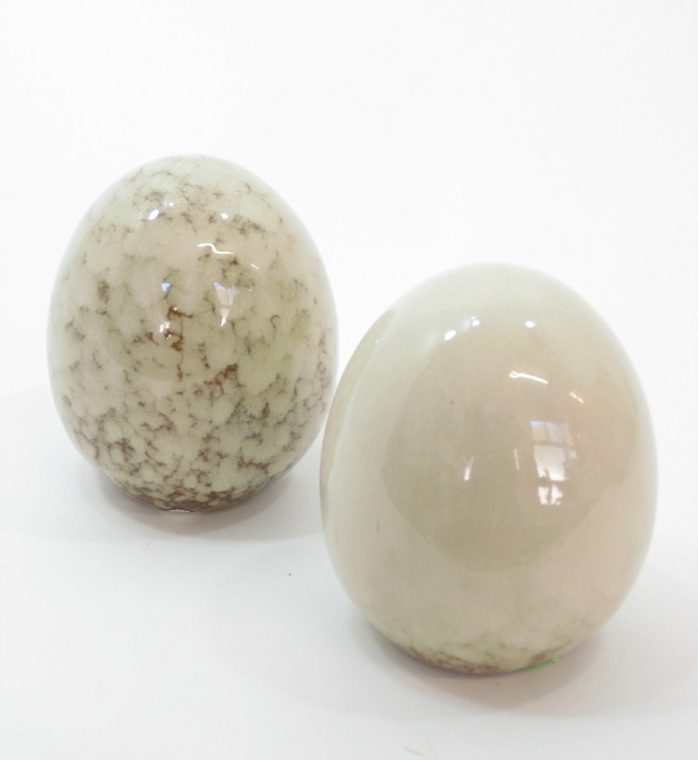 Keramik-Ei glasiert, H 8cm braun/creme 614687-62